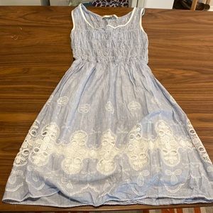 Max Studio pinstripe floral lace dress